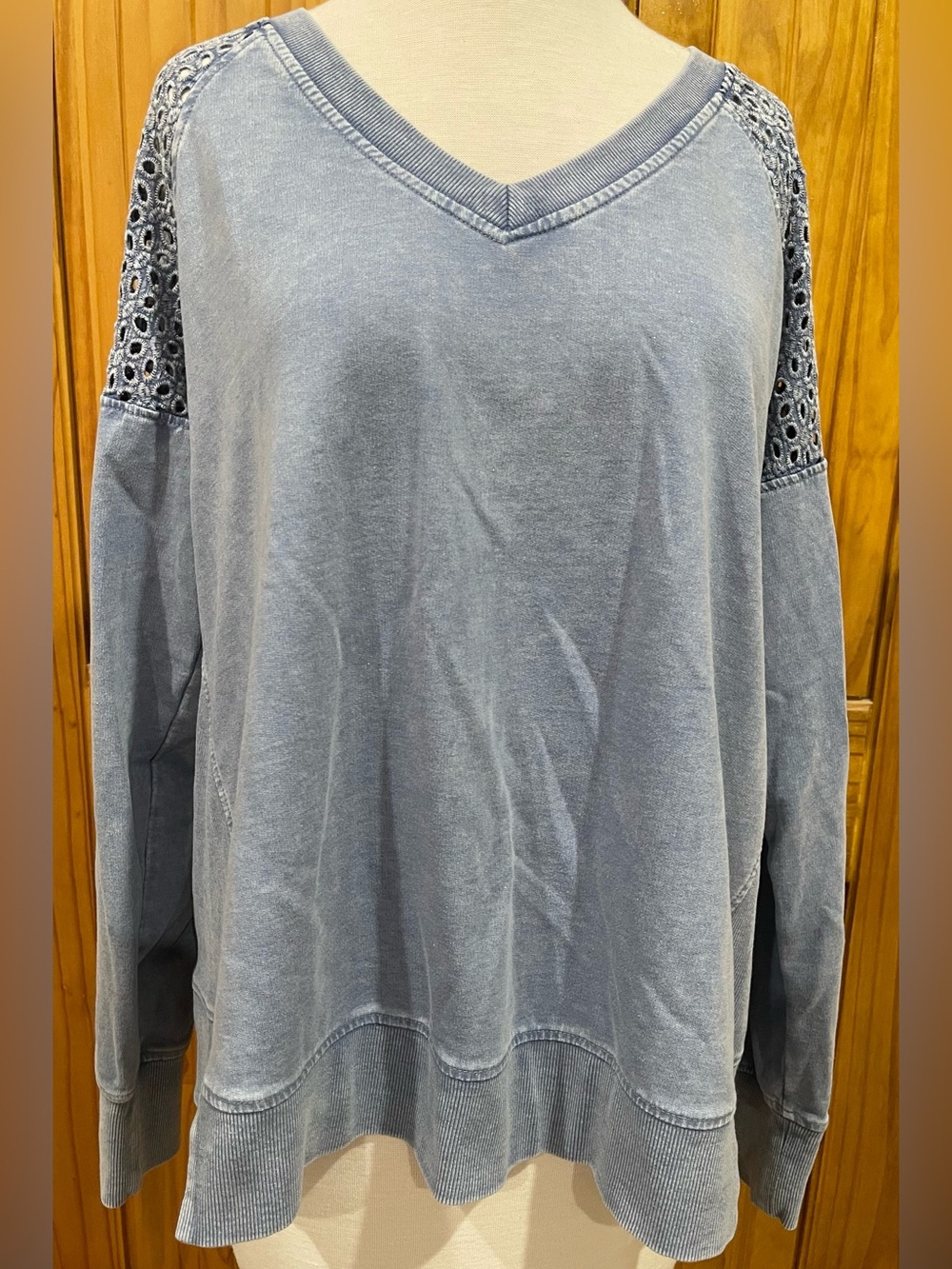 Jane and Delancey Light Blue Knit V-Neck Pullover